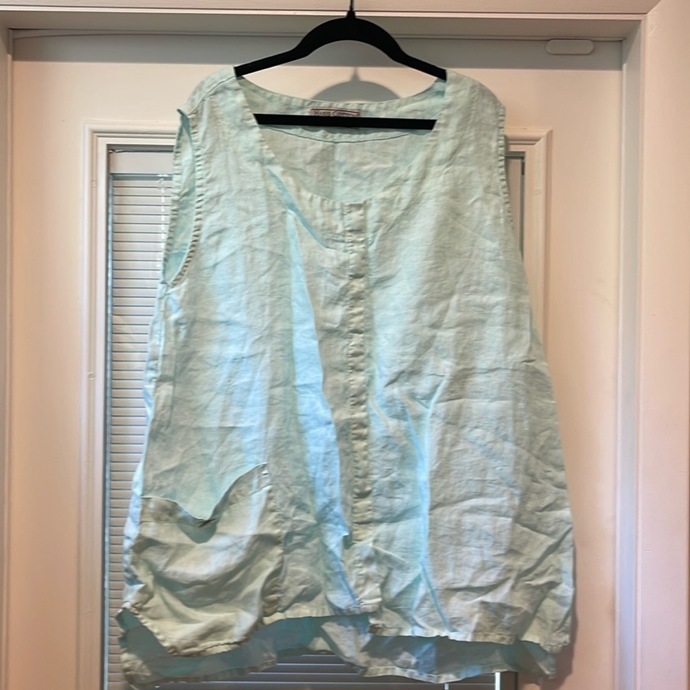 Haris Cotton Blue Linen Shirt
